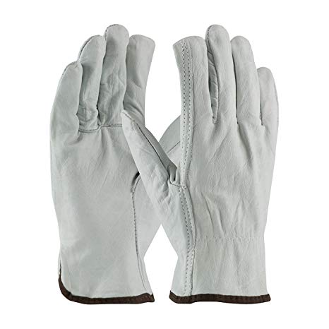 PIP® 685 Economy Grade General Purpose Gloves, Drivers, Top Grain Cowhide Leather Palm, Top Grain Cowhide Leather, Natural, Slip-On Cuff, Uncoated Coating, Resists: Abrasion, Unlined Lining, Straight Thumb